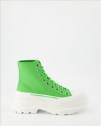 Botins Bottines Tread Slick Alexander McQueen Verde Femme