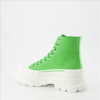 Botins Bottines Tread Slick Alexander McQueen Verde Femme