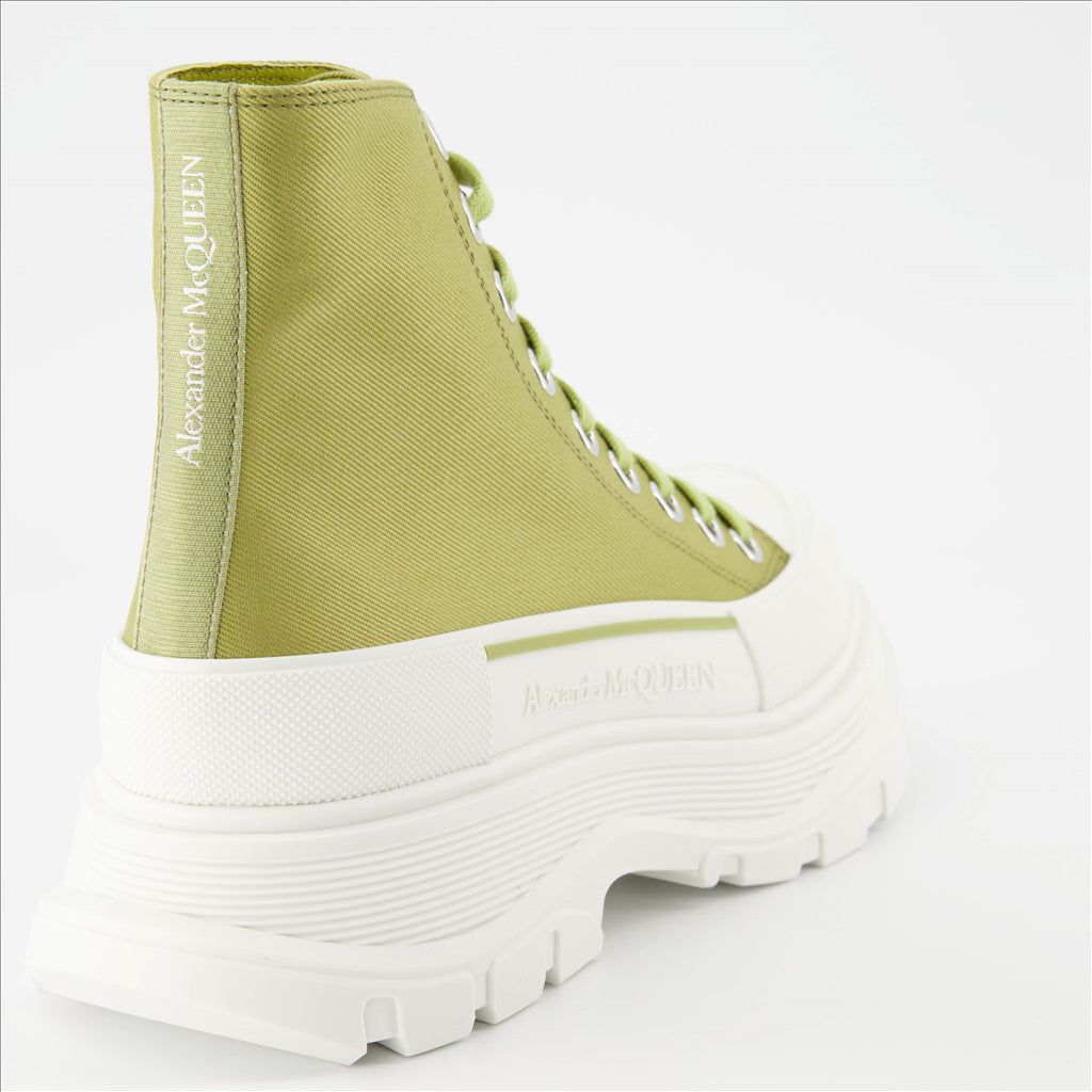 Botins Bottines Tread Slick Alexander McQueen Verde Femme