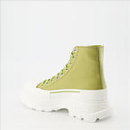 Botins Bottines Tread Slick Alexander McQueen Verde Femme