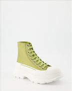 Botins Bottines Tread Slick Alexander McQueen Verde Femme
