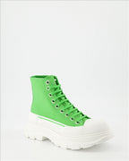 Botins Bottines Tread Slick Alexander McQueen Verde Femme