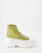 Botins Bottines Tread Slick Alexander McQueen Verde Femme