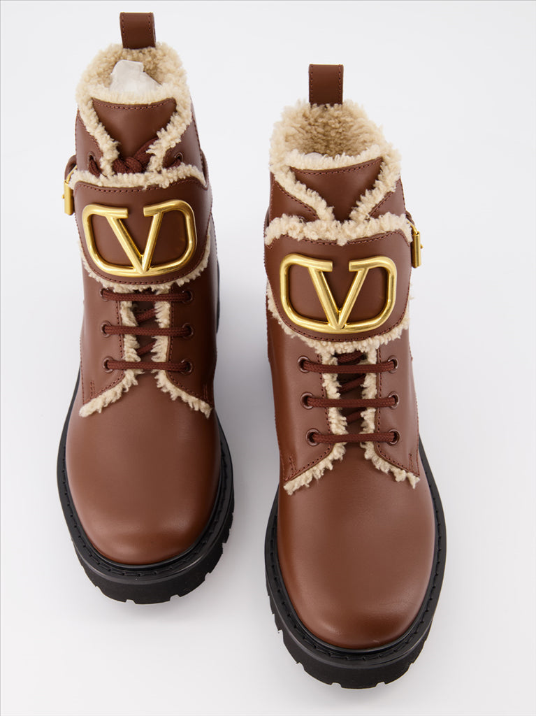 Bottines Bottines VLogo Valentino Garavani Marron Femme