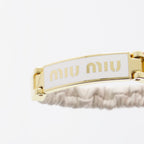 Joias Bracelet en cuir nappa Miu Miu Branco Femme