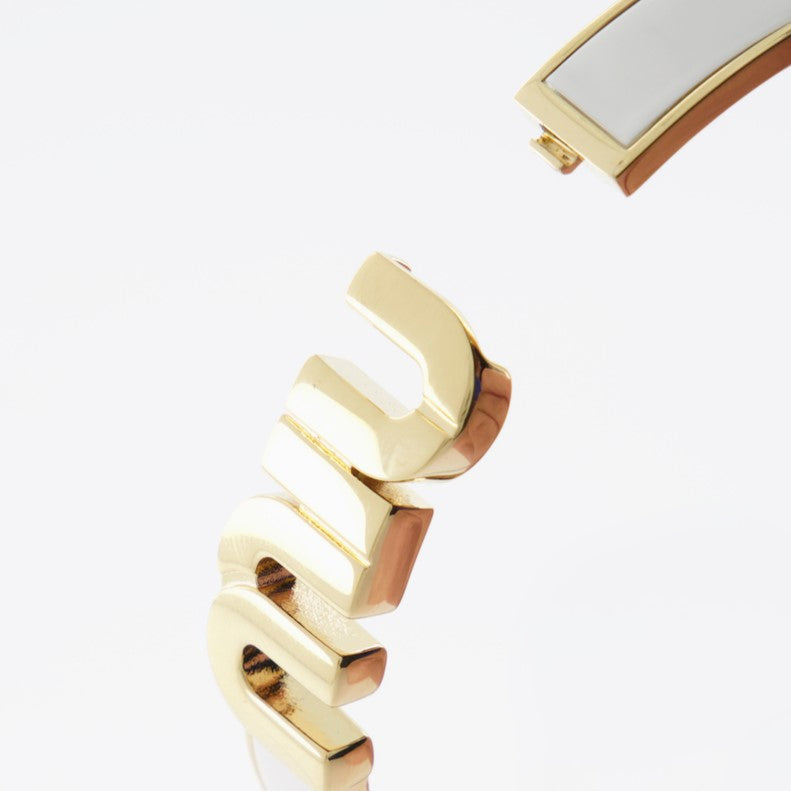 Bijoux Bracelet en métal émaillé Miu Miu Blanc Femme