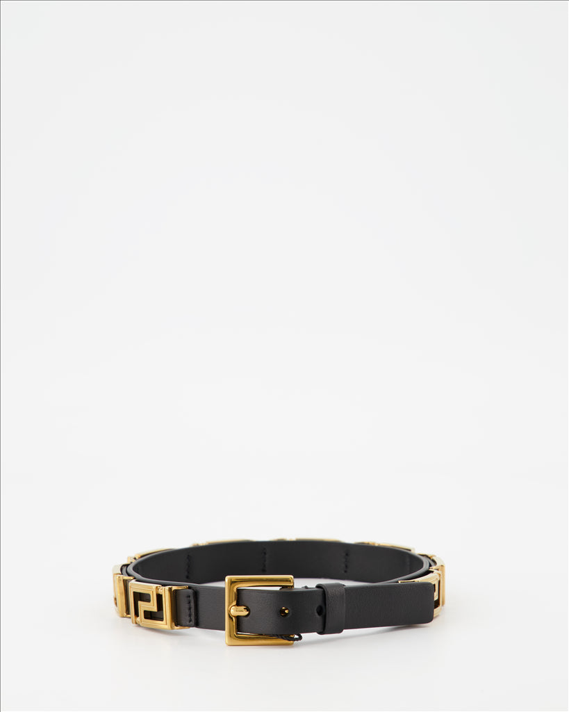 ジュエリー グレカブレスレット Versace 黒 女性