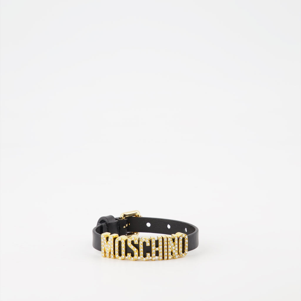 Joias Bracelet laminé Crystal Lettering Moschino Preto Femme