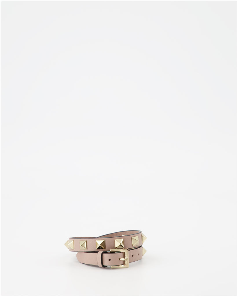 Bijoux Bracelet Rockstud double Valentino Garavani Beige Femme