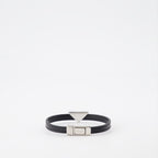 Jewelry Triangle logo bracelet Prada Black Man