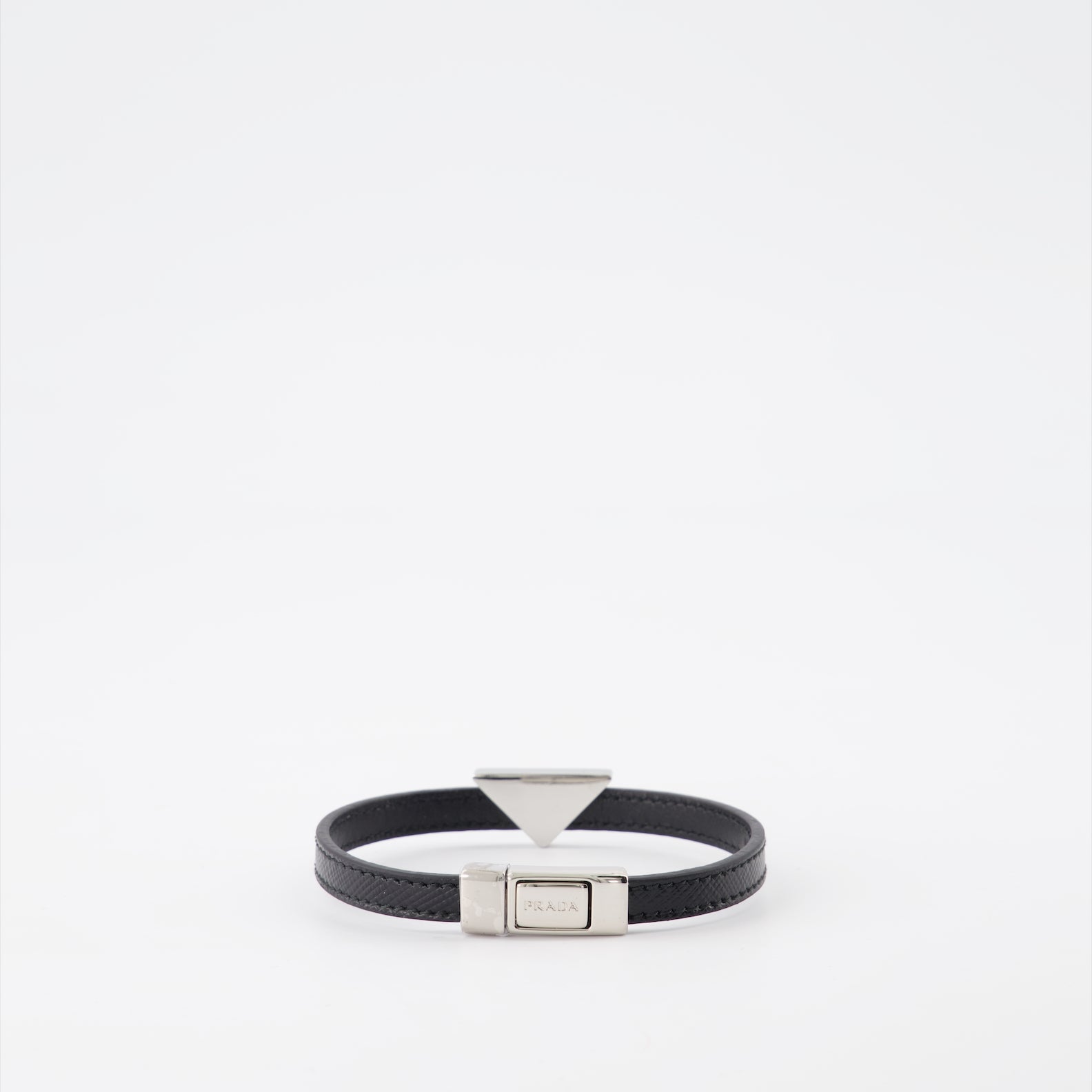 Jewelry Triangle logo bracelet Prada Black Man