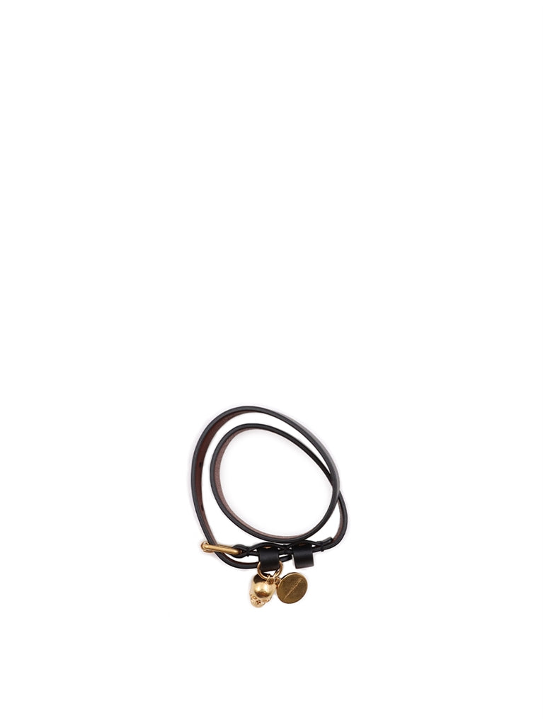 Joias Bracelet Skull en cuir Alexander McQueen Preto Femme
