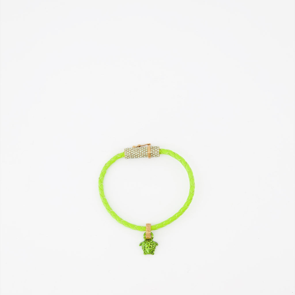 Jewelry Medusa braided bracelet Versace Green Women