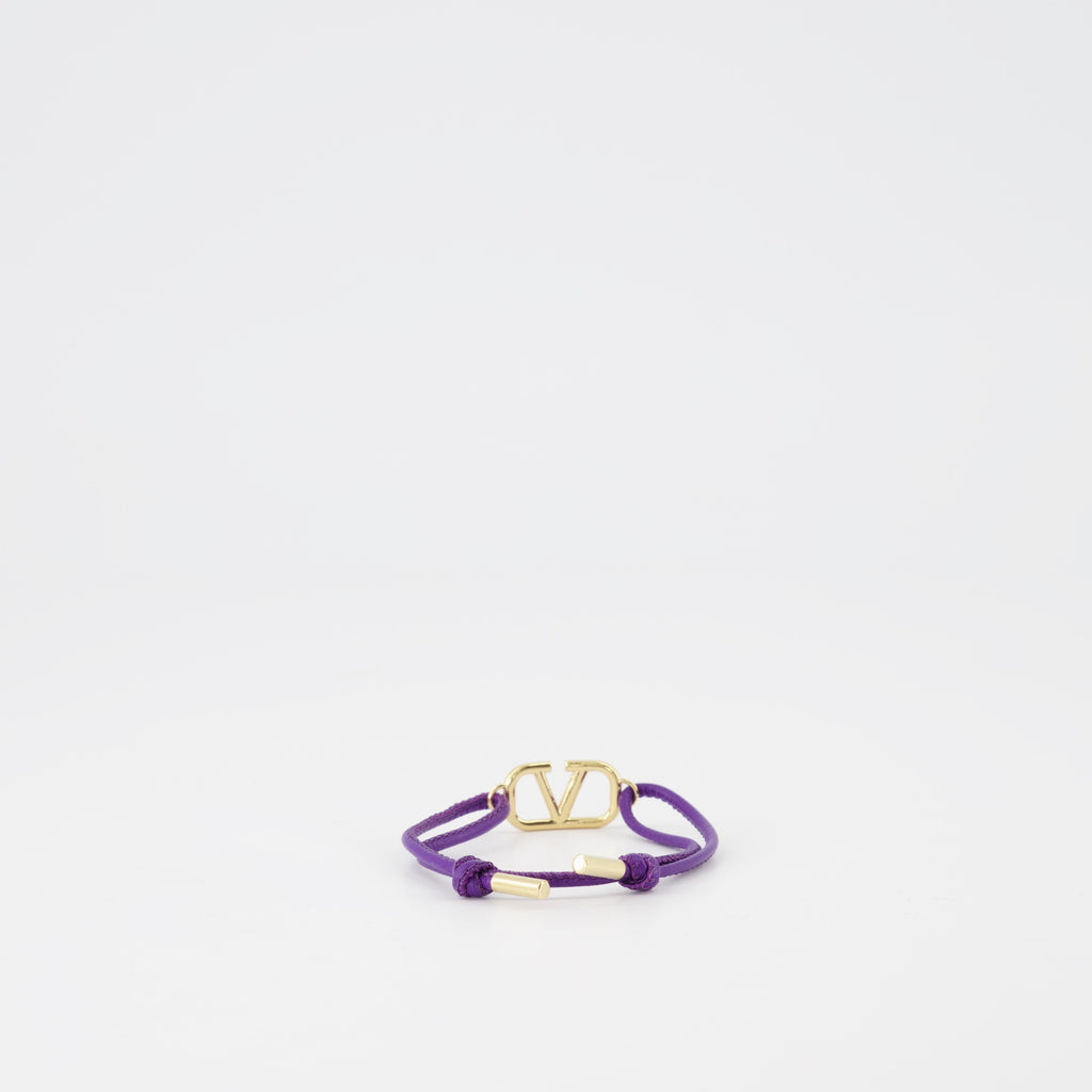 Bracelet VLogo en cordon violet