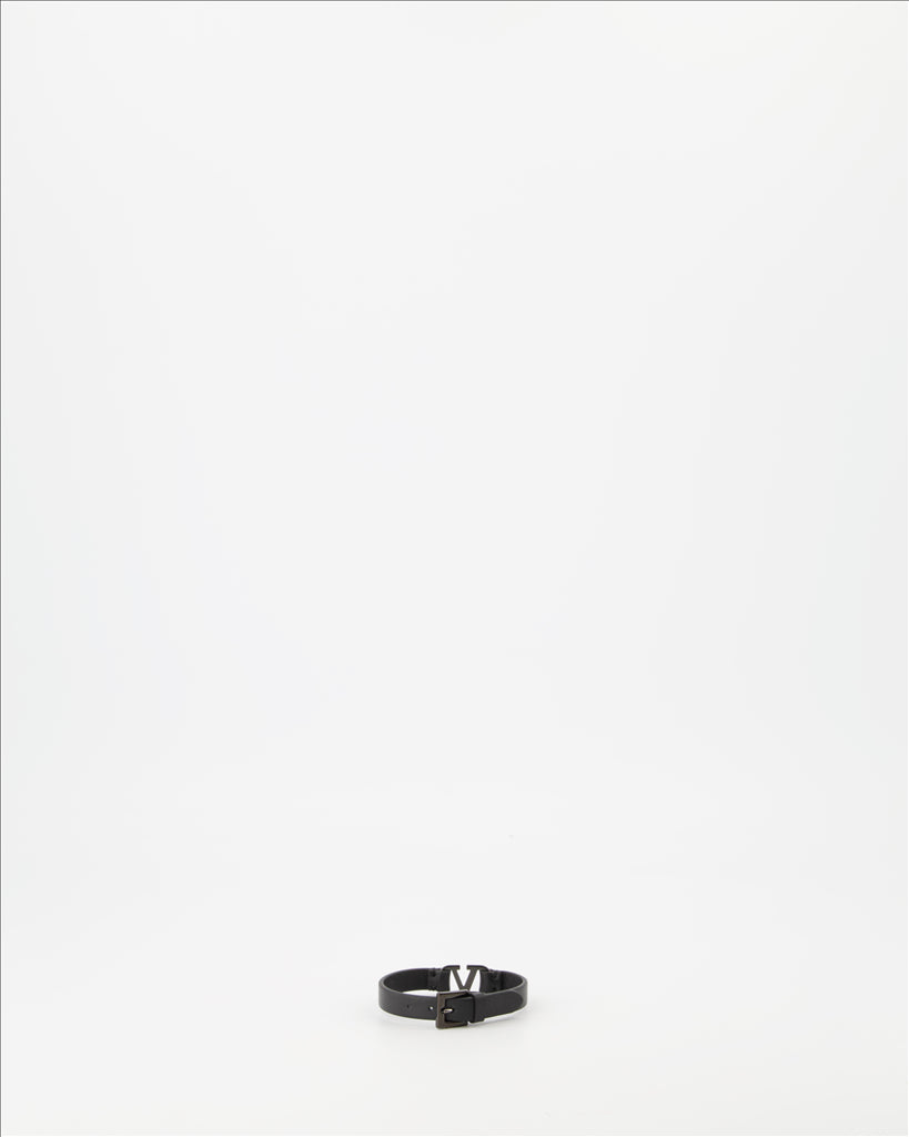 Joias Bracelet VLogo en cuir Valentino Garavani Preto Homme