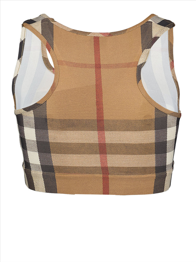 Tops Brassière à carreaux Burberry Marron Femme