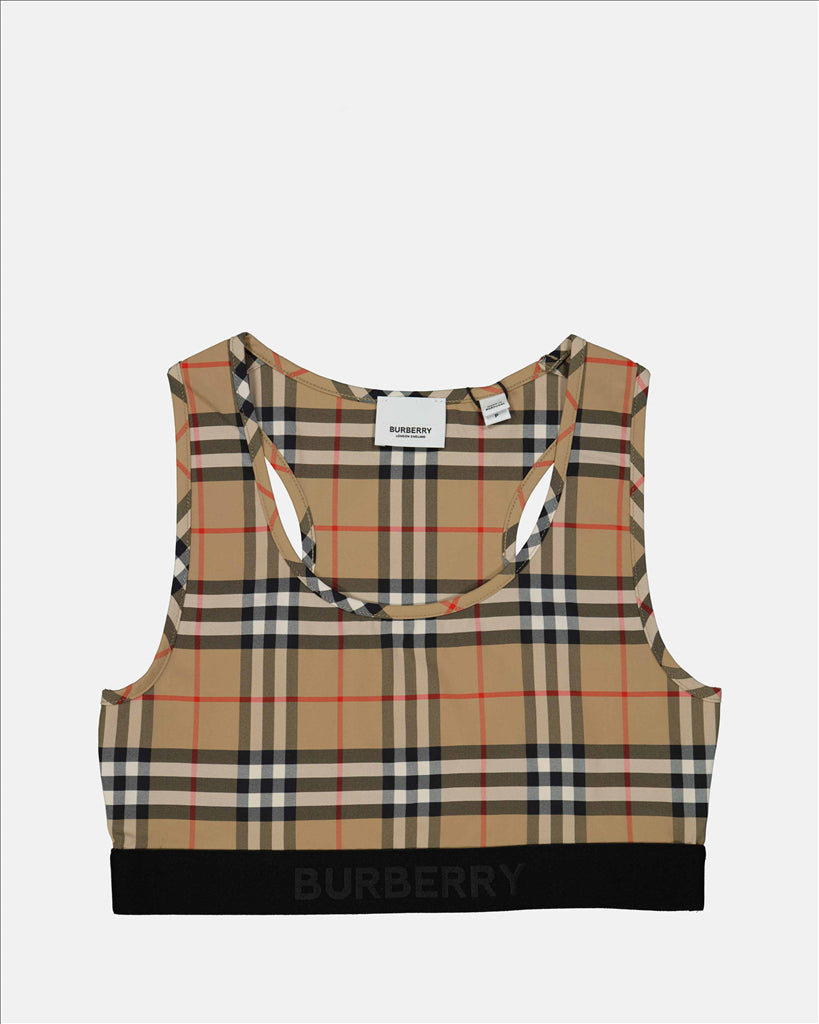 Vintage Checked Bralette Beige