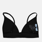 Tops Brassière à logo triangle Prada Preto Femme