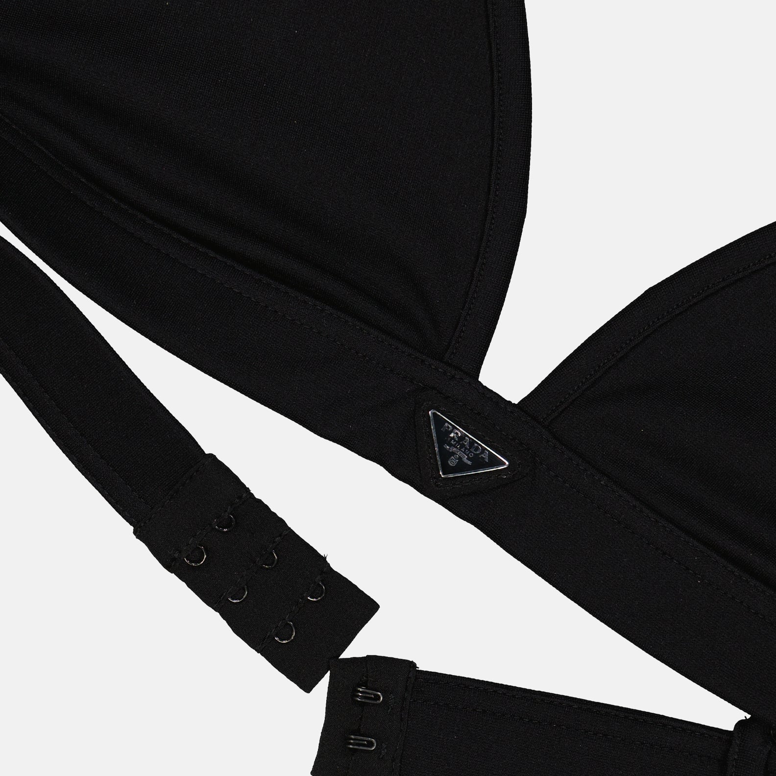 Tops Brassière à logo triangle Prada Preto Femme