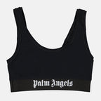 Top Brassière à logo Palm Angels Nero Femme