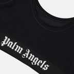 Top Brassière à logo Palm Angels Nero Femme