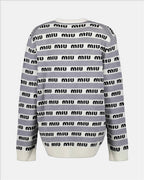 Maille Cardigan à logo Miu Miu Gris Femme