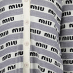 Maille Cardigan à logo Miu Miu Gris Femme