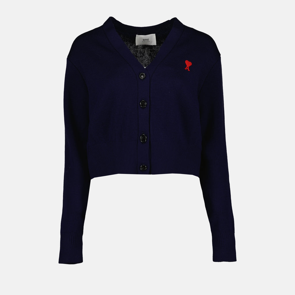 Knitwear Heart Friend Cardigan Ami PARIS Blue Women
