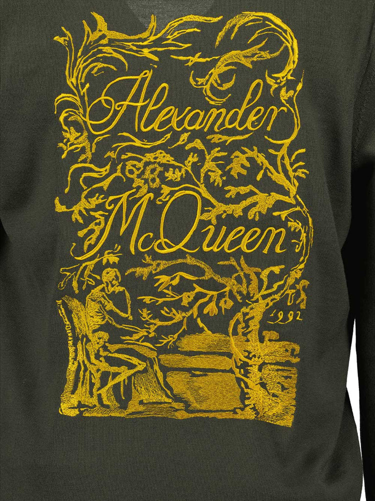 Maille Cardigan Illustration de Blake Alexander McQueen Vert Homme