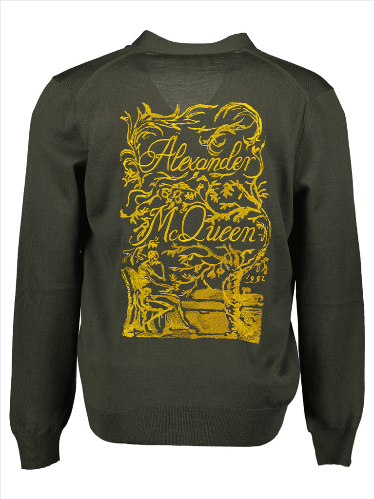 Maille Cardigan Illustration de Blake Alexander McQueen Vert Homme