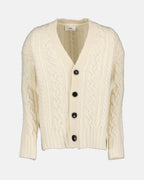 Maille Cardigan côtelé Ami PARIS Beige Unisexe