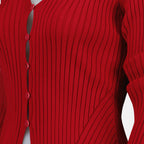 Maille Cardigan côtelé Ami PARIS Rouge Femme