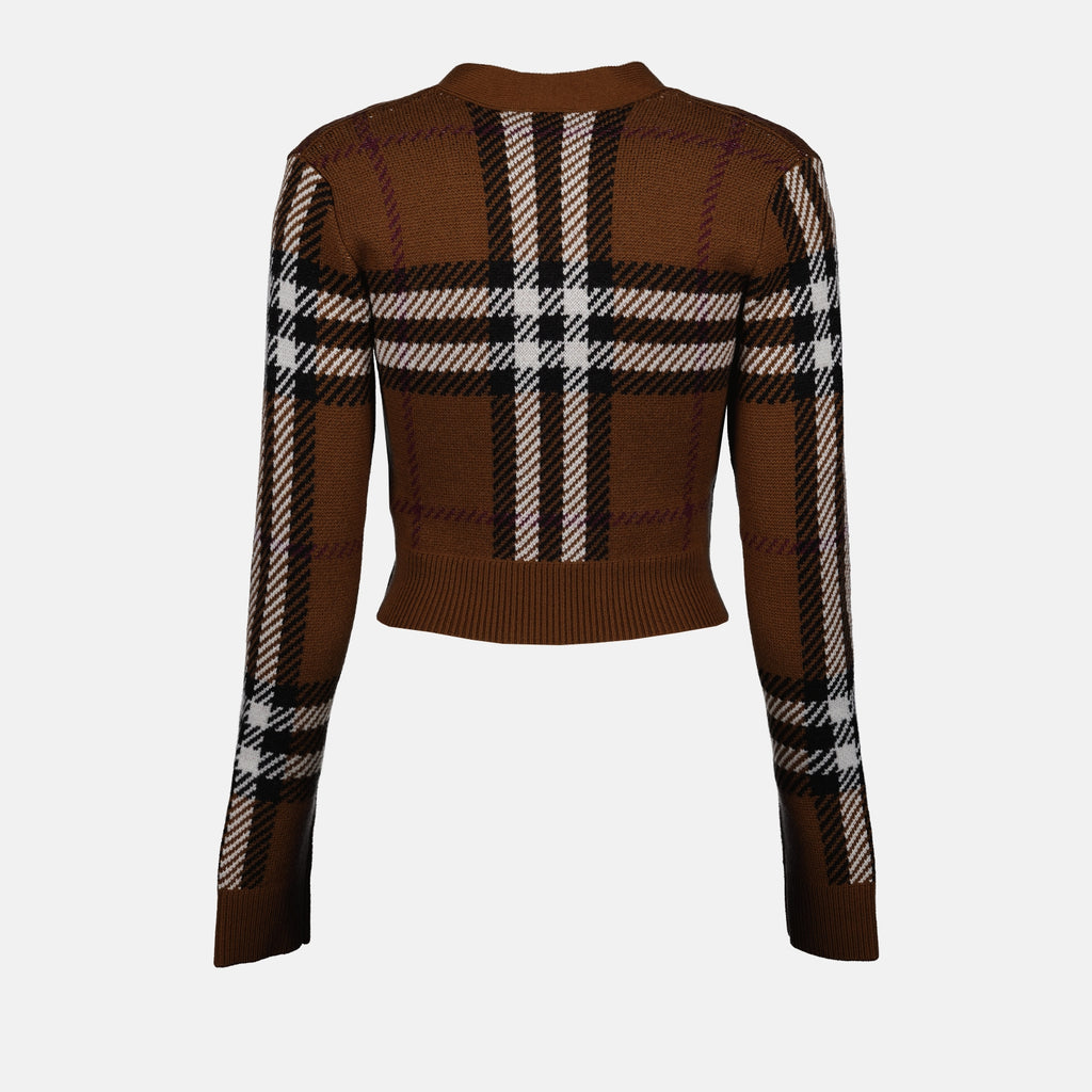 Malhas Cardigan court Keelan Burberry Marrom Femme