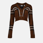 Malhas Cardigan court Keelan Burberry Marrom Femme