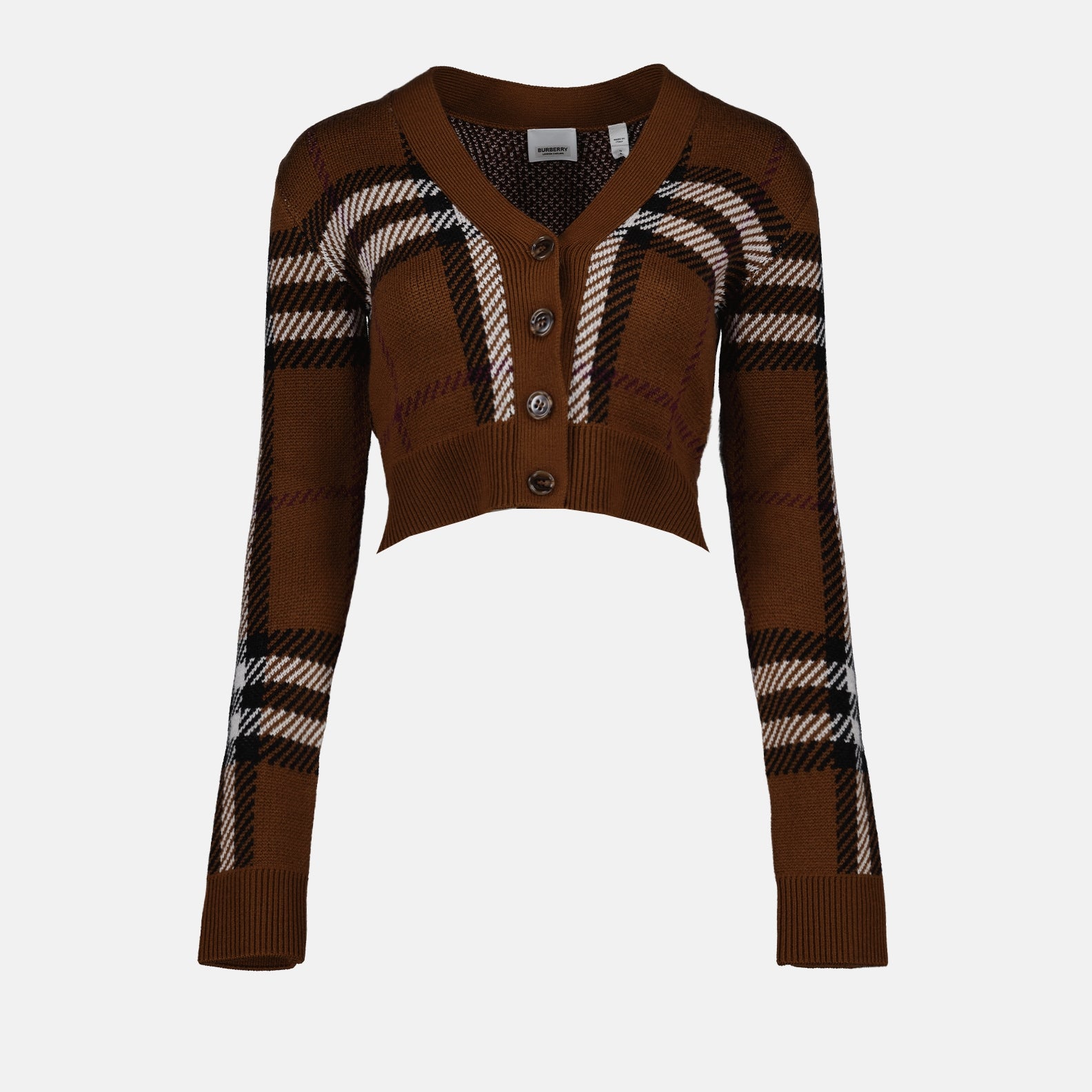 Malhas Cardigan court Keelan Burberry Marrom Femme