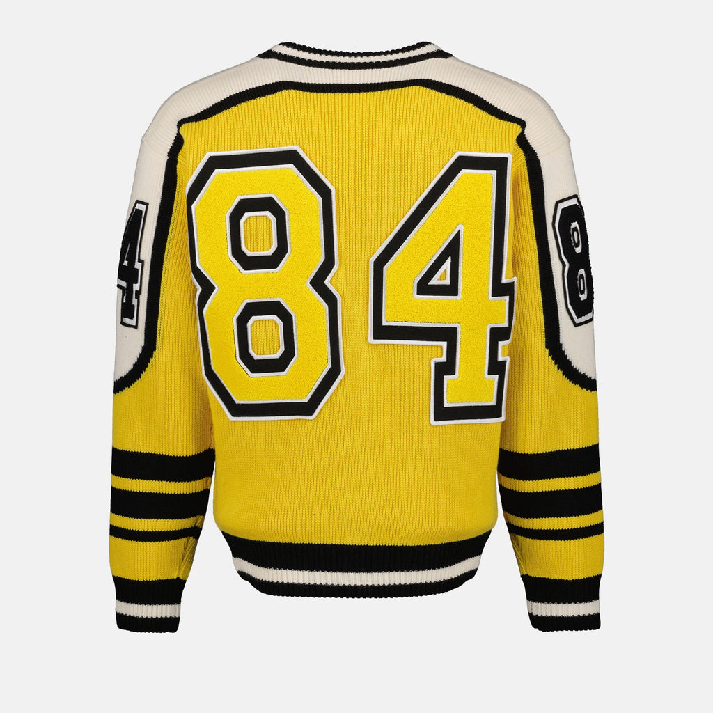 Malhas Cardigan à écusson Dolce & Gabbana Amarelo Homme