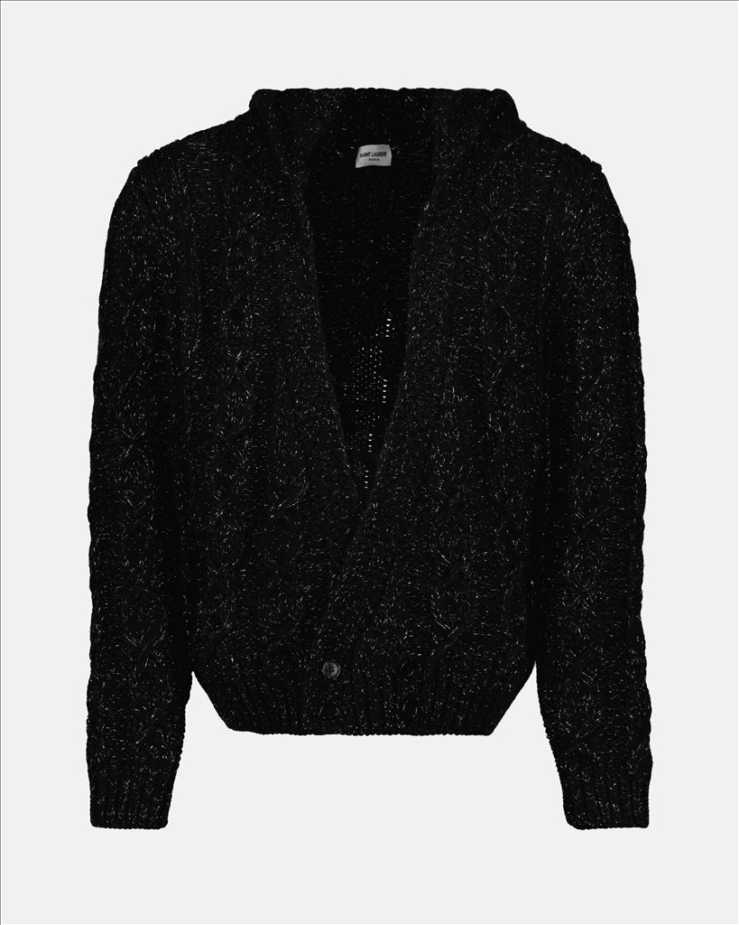 Maille Cardigan en lurex Saint Laurent Noir Homme