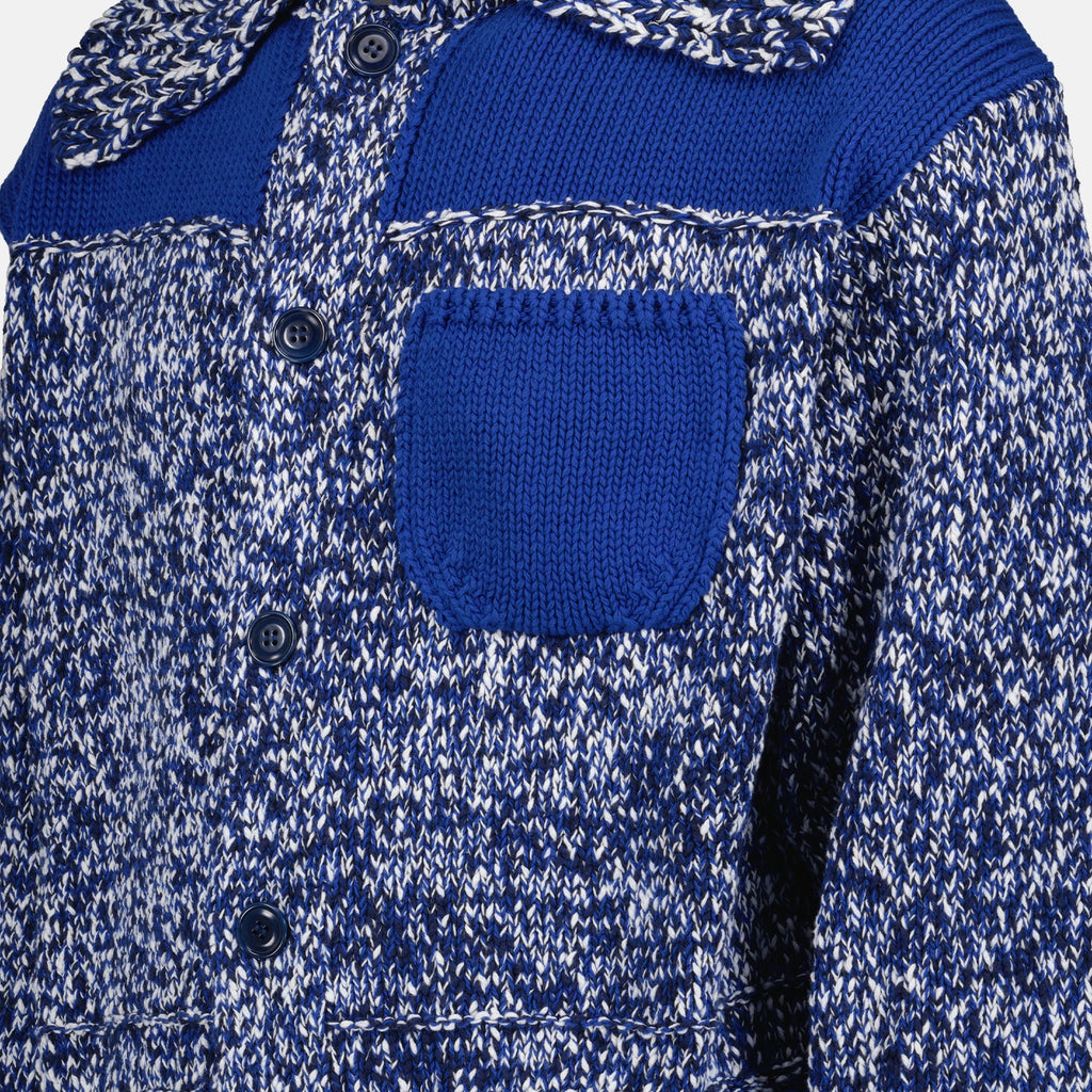 Malhas Cardigan Fisherman Kenzo Azul Homme