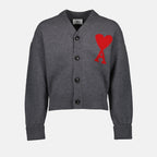 Knitwear Ami de Coeur Cardigan Ami PARIS Gray Unisex