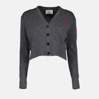 Maille Cardigan Ami de Coeur Ami PARIS Gris Femme