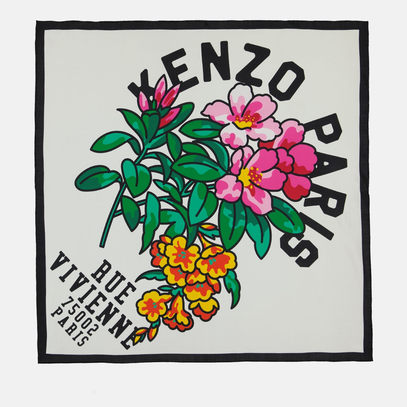 Lenços e luvas Carré de soie Rue Vivienne Kenzo Branco Homme