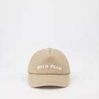 Hats, caps and beanies Logo cap Miu Miu Beige Women