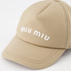 Hats, caps and beanies Logo cap Miu Miu Beige Women