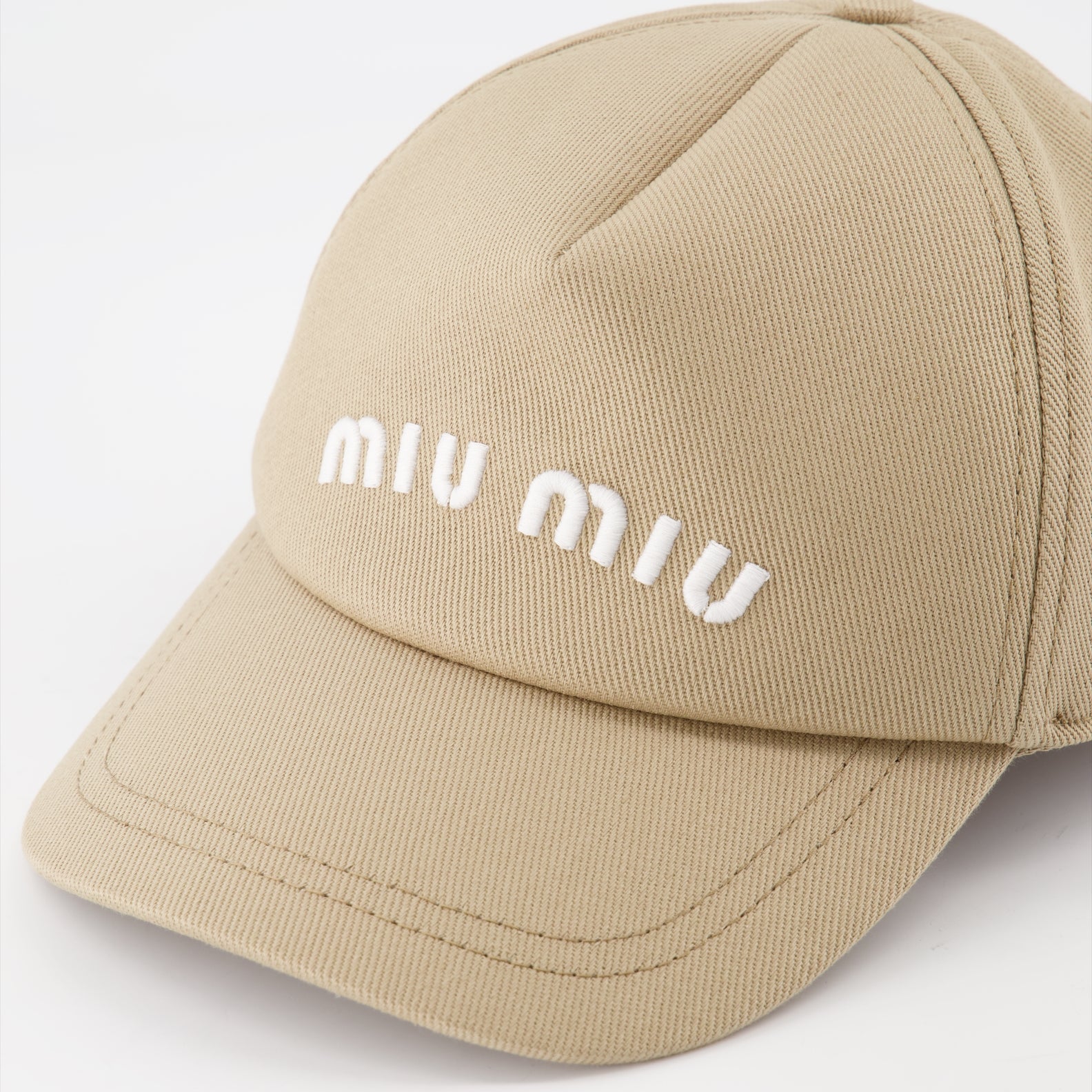 Hats, caps and beanies Logo cap Miu Miu Beige Women