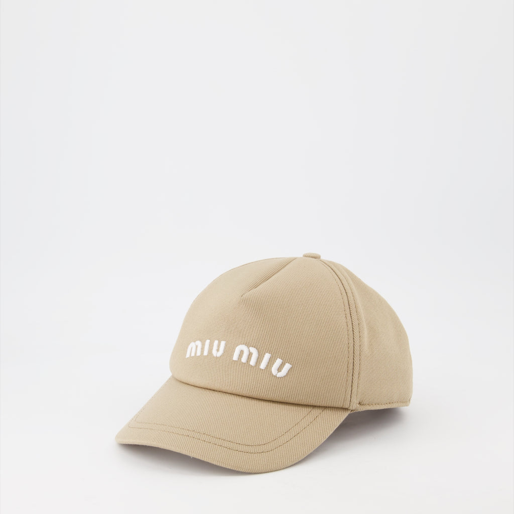 Hats, caps and beanies Logo cap Miu Miu Beige Women