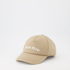 Hats, caps and beanies Logo cap Miu Miu Beige Women
