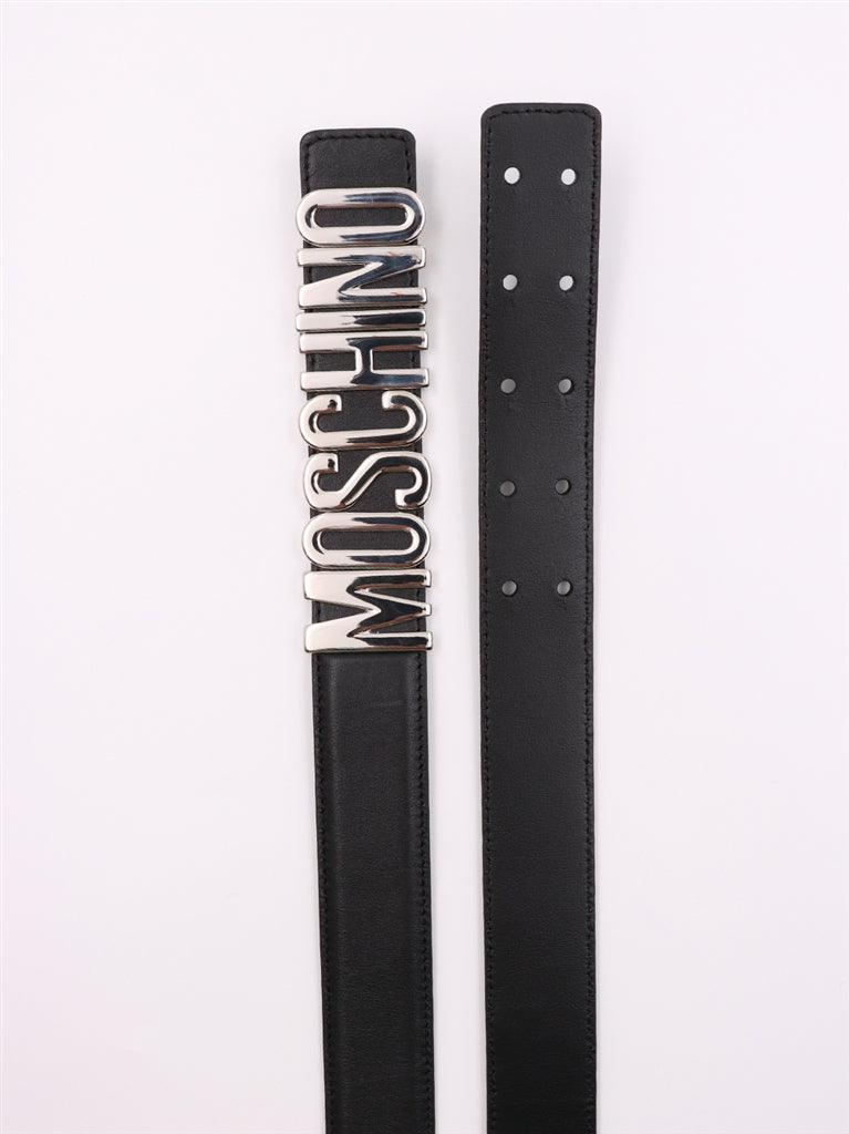 Ceintures Ceinture à logo plaque Moschino Argenté Homme