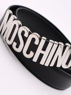 Ceintures Ceinture à logo plaque Moschino Argenté Homme