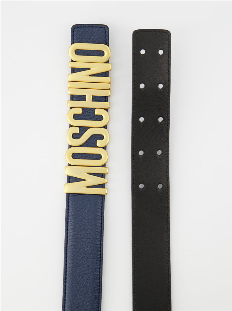 Petite maroquinerie Ceinture à logo plaque Moschino Bleu Homme