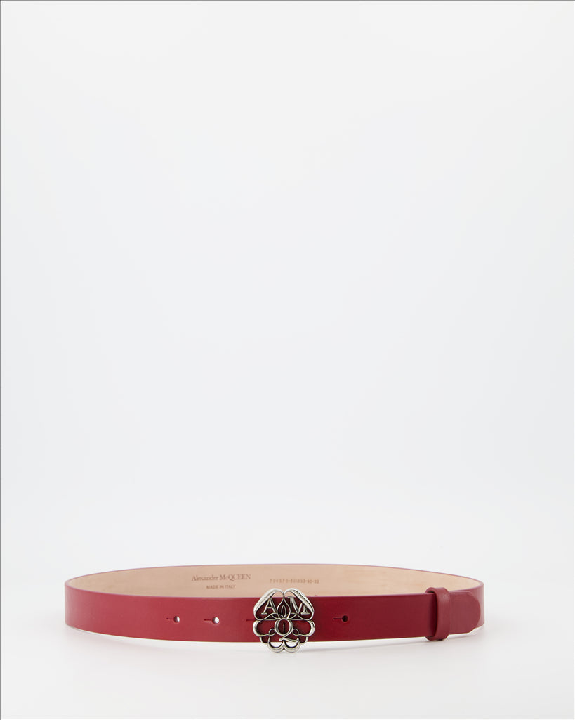 Ceintures Ceinture à logo sceau Alexander McQueen Rouge Femme